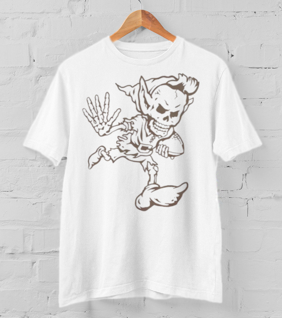 Cleveland Football Brownie Skeleton Illustration T-Shirt