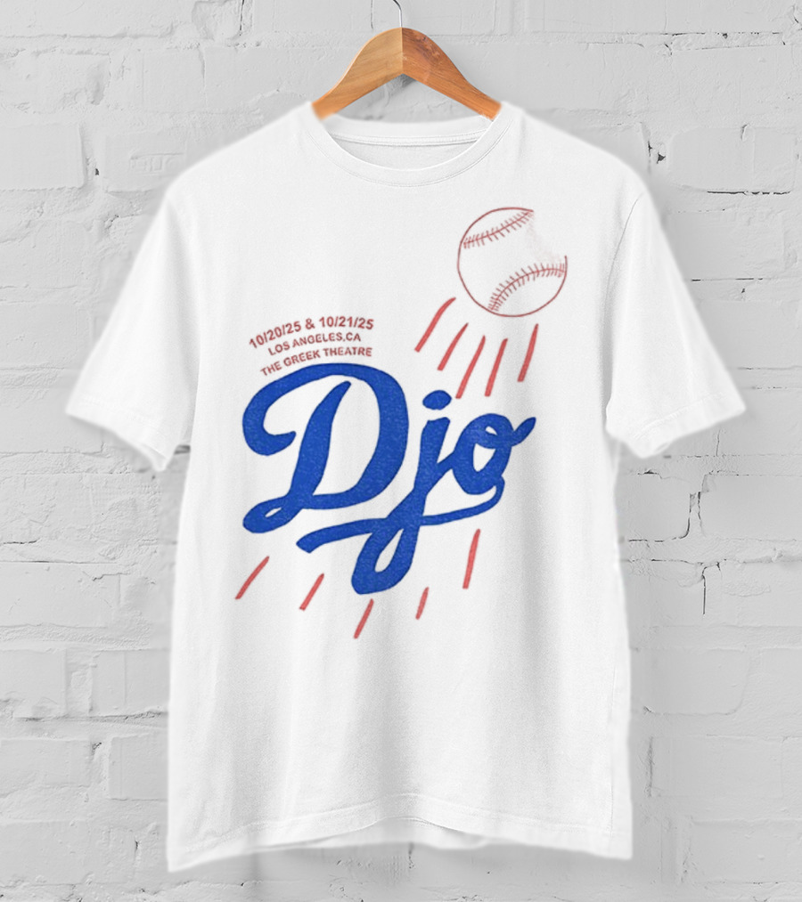 Djo Greek Theatre Los Angeles Dodgers CA Oct 20 2025 Tour T-Shirt
