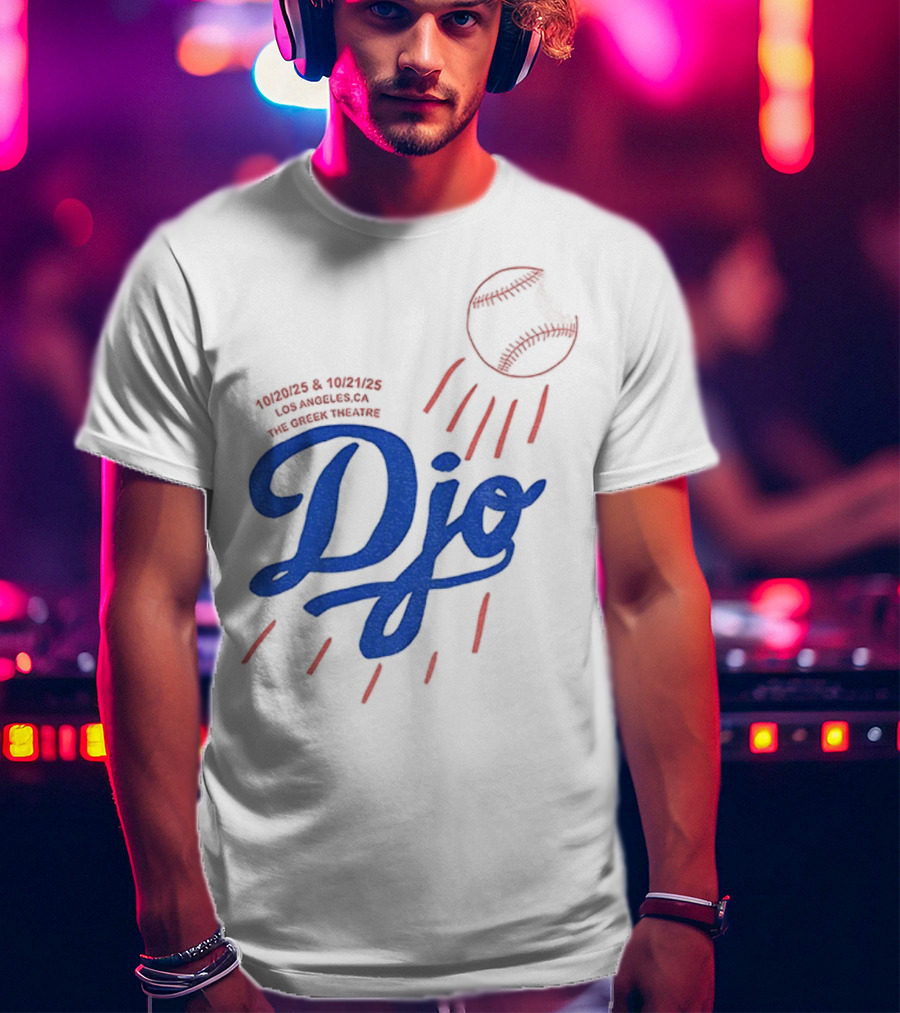 Djo Greek Theatre Los Angeles Dodgers CA Oct 20 2025 Tour T-Shirt