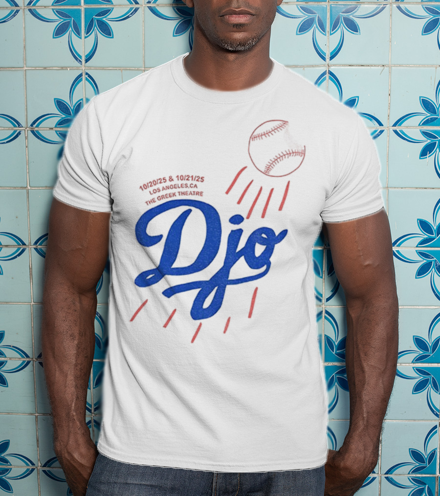 Djo Greek Theatre Los Angeles Dodgers CA Oct 20 2025 Tour T-Shirt