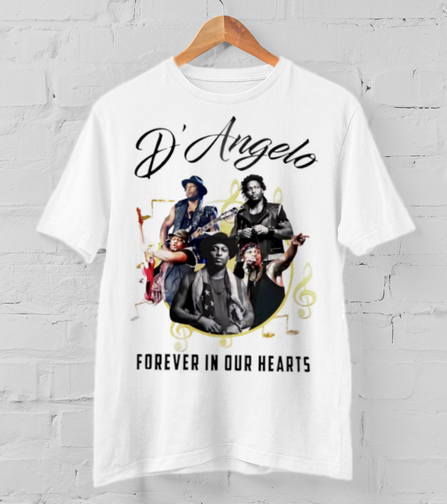 D’Angelo Forever In Our Hearts Music Legends Montage 2025 T-Shirt