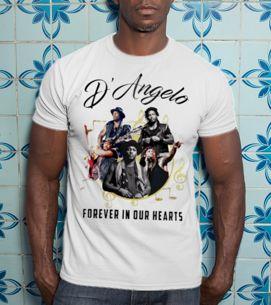 D’Angelo Forever In Our Hearts Music Legends Montage 2025 T-Shirt