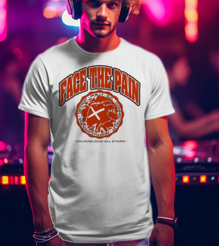 Face The Pain Youngblood All-Stars Detroit Philly Retro Sports Iconography T-Shirt