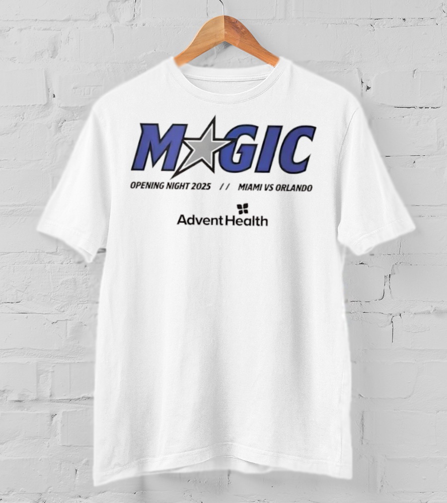 Magic Opening Night 2025 Miami Vs Orlando AdventHealth T-Shirt