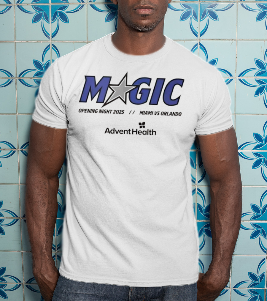 Magic Opening Night 2025 Miami Vs Orlando AdventHealth T-Shirt