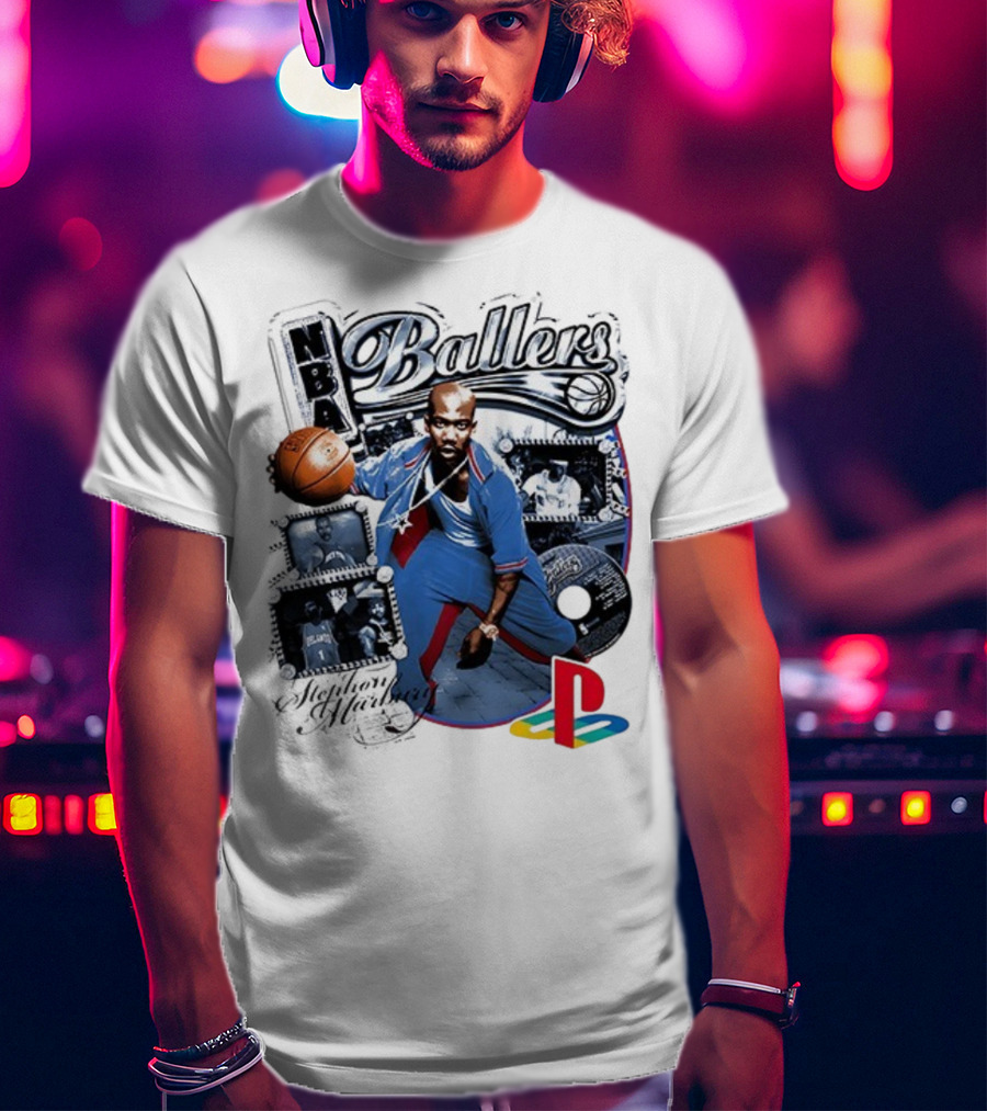 NBA Ballers Stephon Marbury PS2 Experience Fantasy Lifestyle Of An NBA Superstar T-Shirt