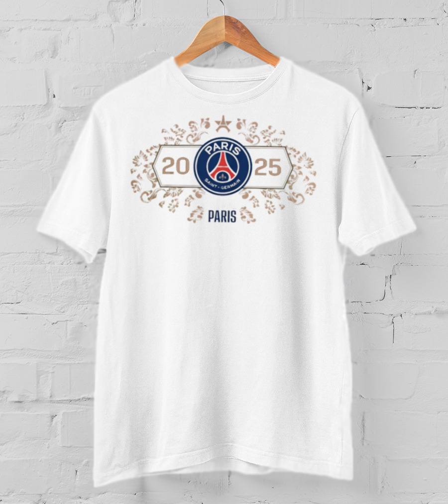 Paris Saint-Germain 2025 Champions D’Europe Team Iconic Season T-Shirt