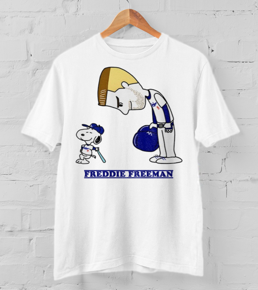 Peanuts Snoopy Freddie Freeman Los Angeles Dodgers MLB Baseball 2025 T-Shirt