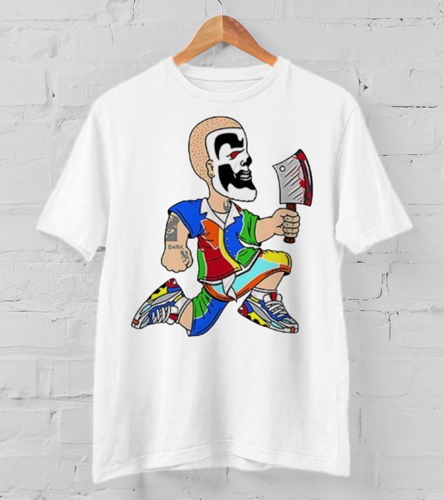 Shaggy Hatchetman Cartoon Insane Clown Posse Juggalo Colorful Style T-Shirt