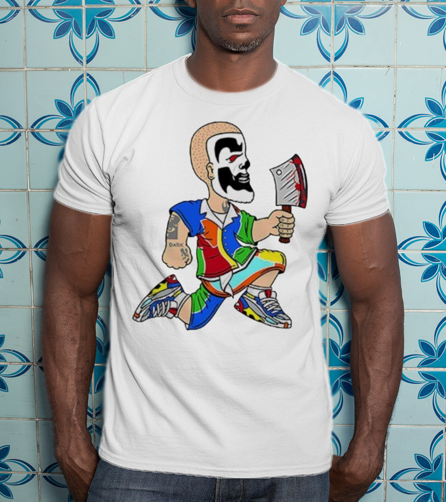 Shaggy Hatchetman Cartoon Insane Clown Posse Juggalo Colorful Style T-Shirt