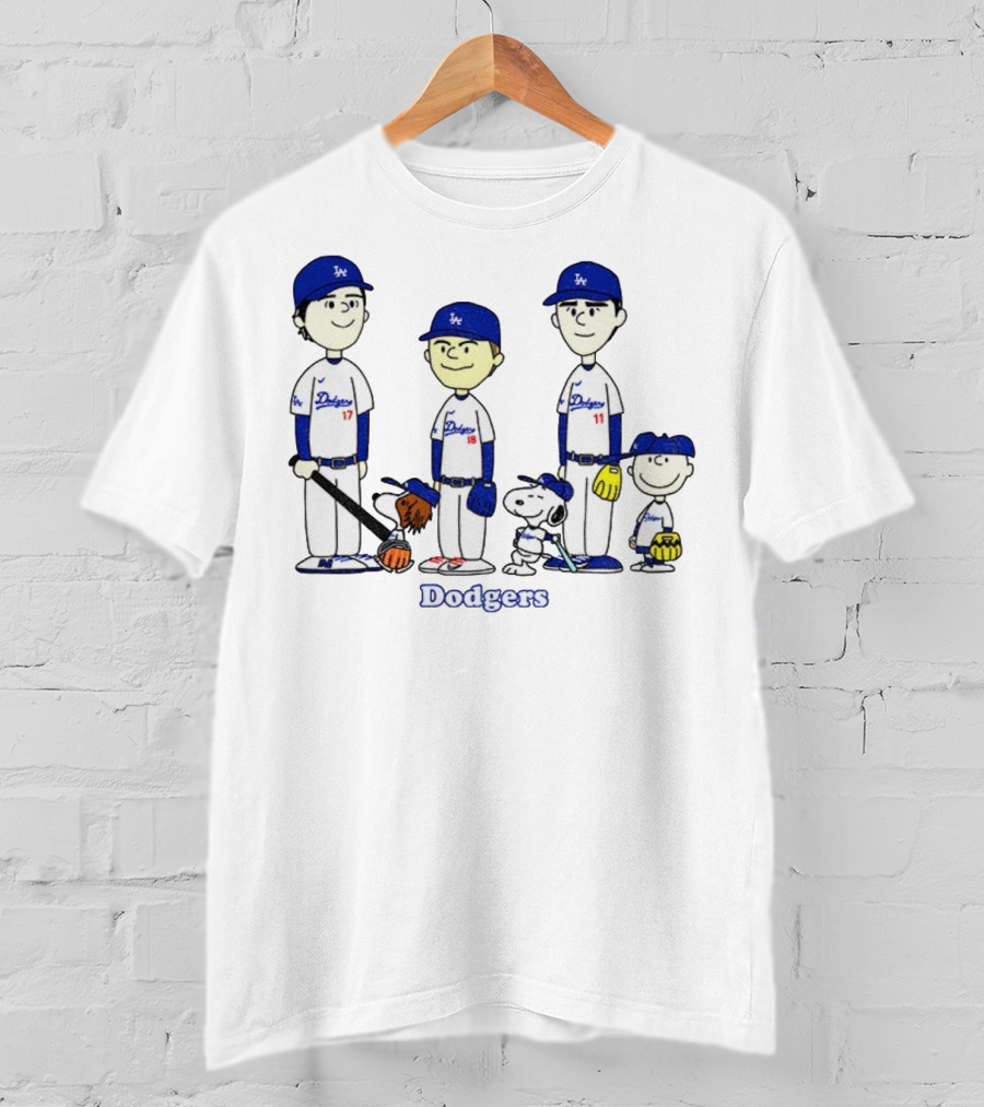 Dodgers Snoopy Peanuts Yoshinobu Yamamoto Shohei Ohtani Tommy Edman MLB Baseball T-Shirt