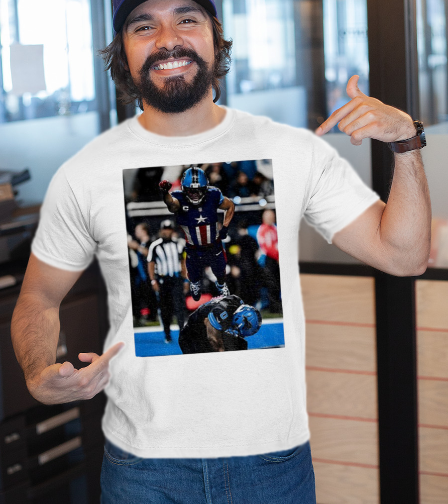 Detroit Lions Amon Ra St Brown Jahmyr Gibbs Captain America Spider-Man NFL Football T-Shirt