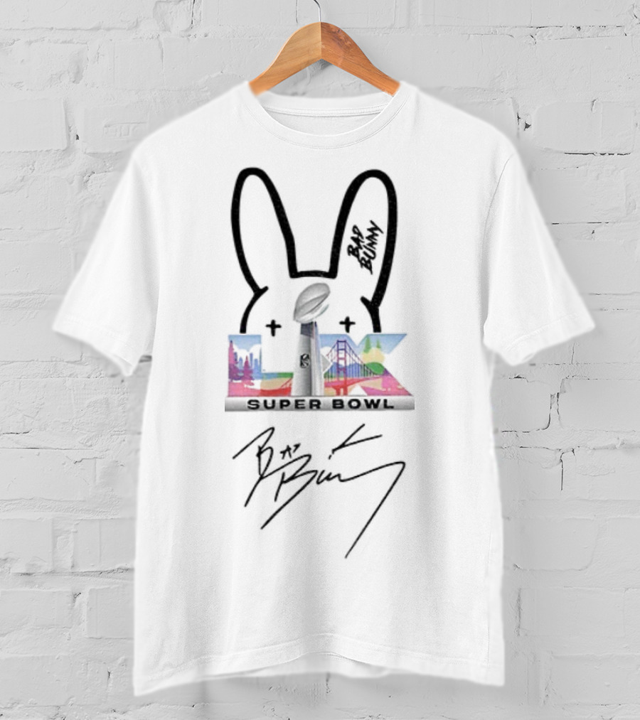 Benito Bowl Bad Bunny Puerto Rico Music Bunny Ears San Francisco Bridge Signature T-Shirt