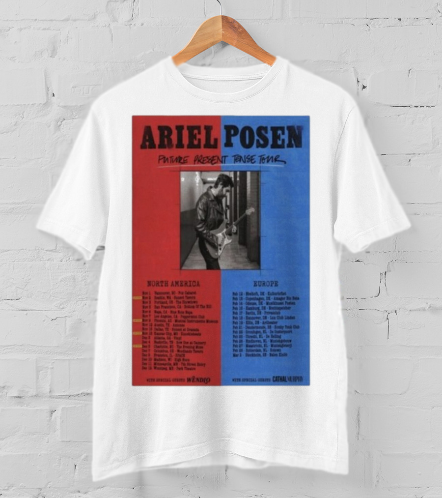 Ariel Posen Future Present Tense Tour North America Europe 2025 2026 Special Guests Wendigo Cathal Murphy T-Shirt