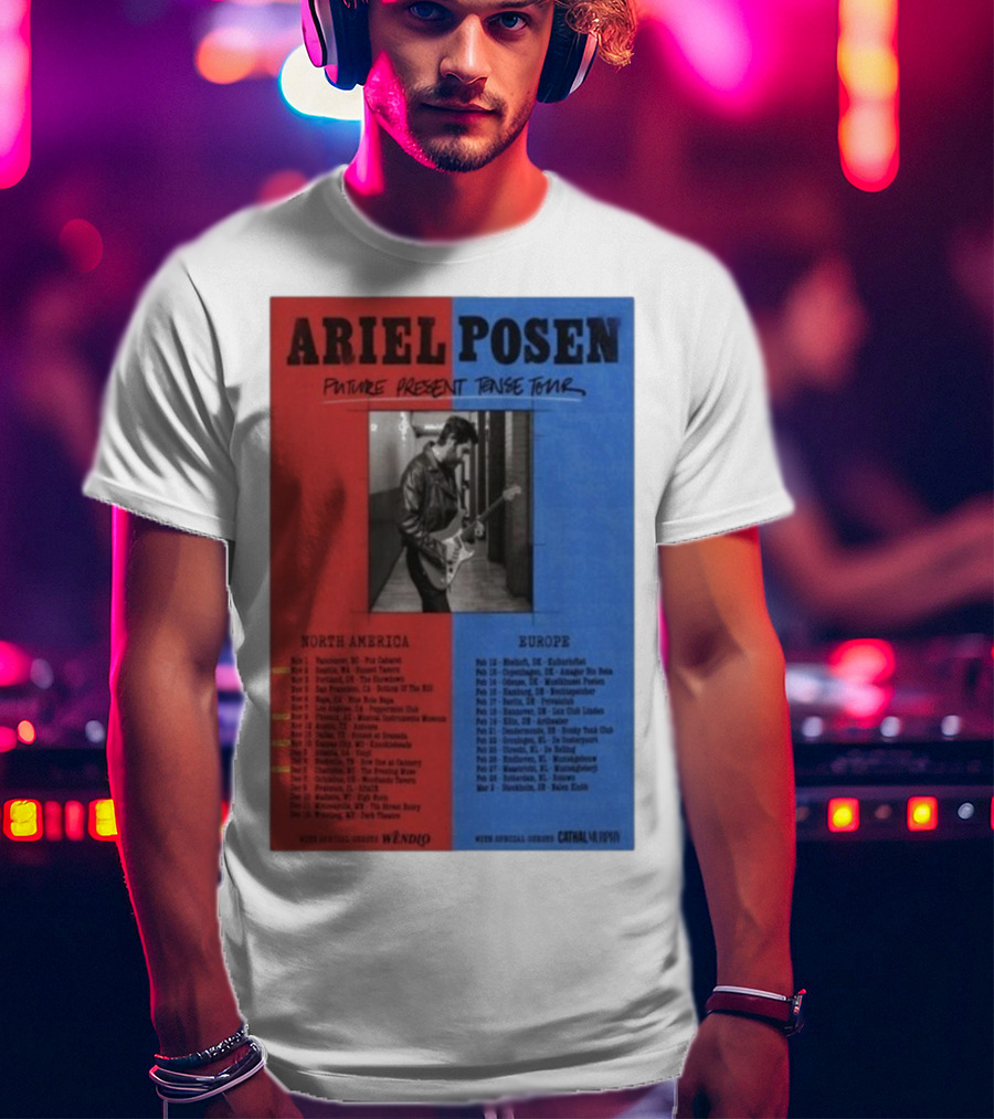 Ariel Posen Future Present Tense Tour North America Europe 2025 2026 Special Guests Wendigo Cathal Murphy T-Shirt