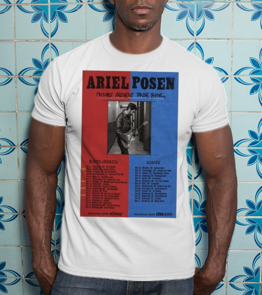 Ariel Posen Future Present Tense Tour North America Europe 2025 2026 Special Guests Wendigo Cathal Murphy T-Shirt