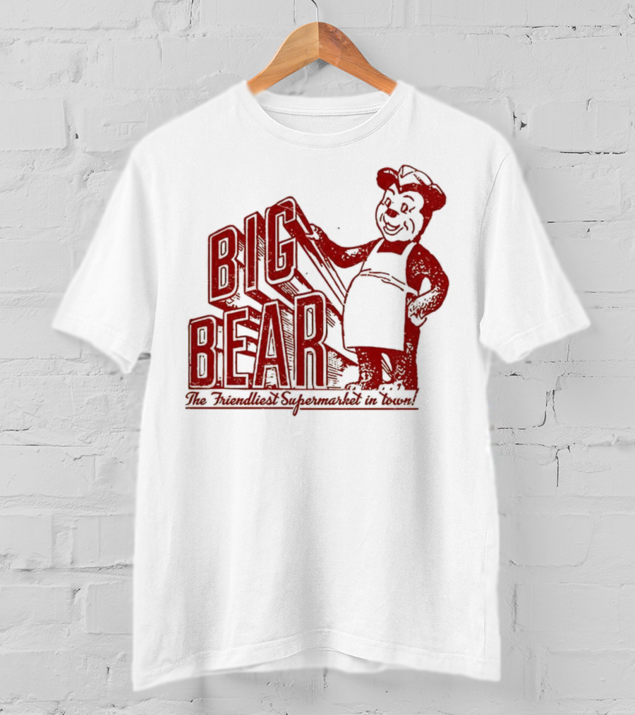 Big Bear The Friendliest Supermarket In The Town San Diego Retro Chef Logo T-Shirt