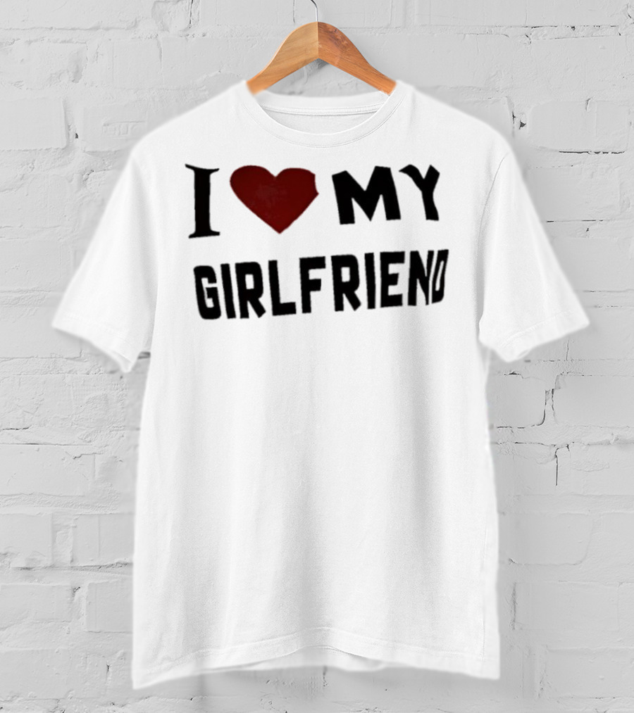 I Love My Girlfriend Heart Red T-Shirt