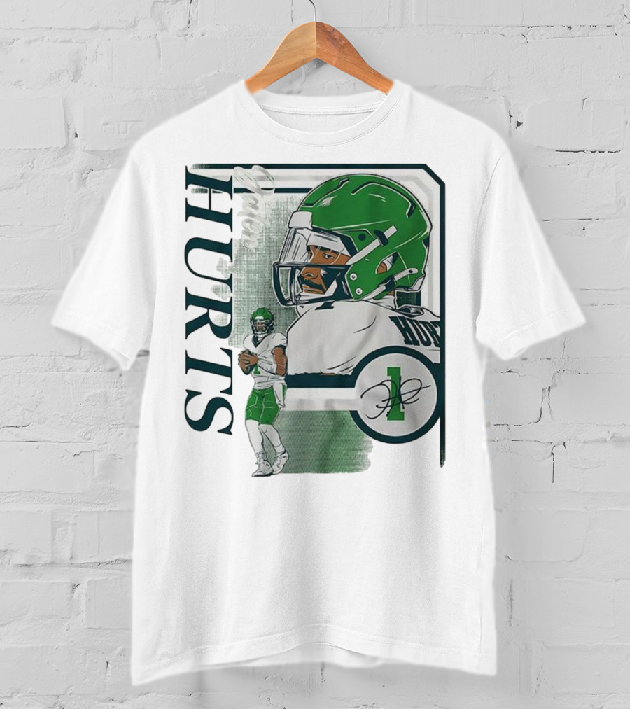 Jalen Hurts Philadelphia Eagles Football Collage Frame Signature HURTS 1 T-Shirt
