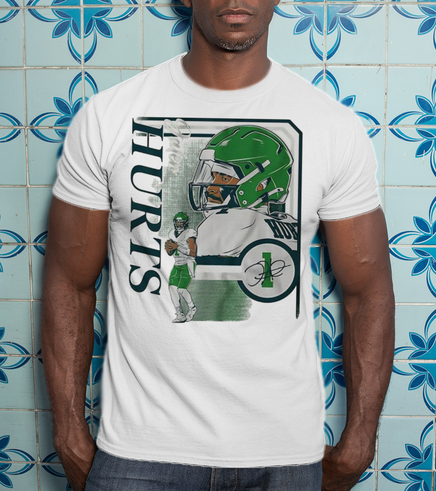 Jalen Hurts Philadelphia Eagles Football Collage Frame Signature HURTS 1 T-Shirt