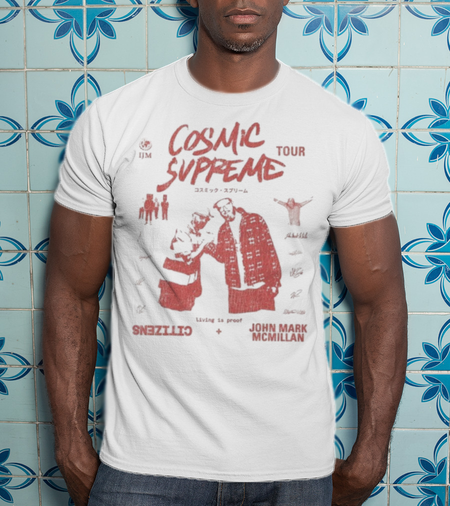 Cosmic Supreme Tour 2025 Living Is Proof John Mark Paparazzi Astro Wave T-Shirt
