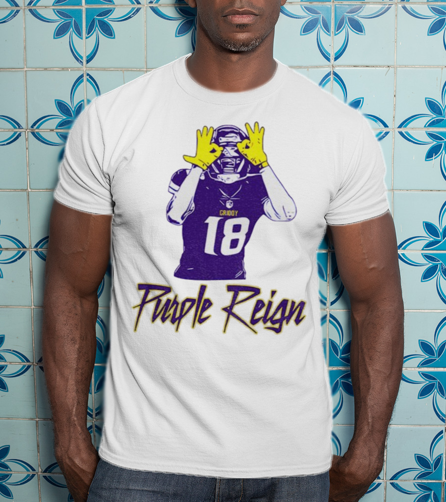 Justin Jefferson Griddy Purple Reign Minnesota Vikings Football 18 T-Shirt