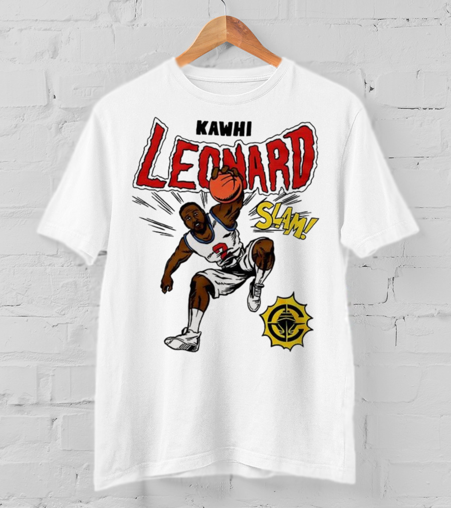 Kawhi Leonard Clippers Slam Comic Book Style Dunk Action T-Shirt
