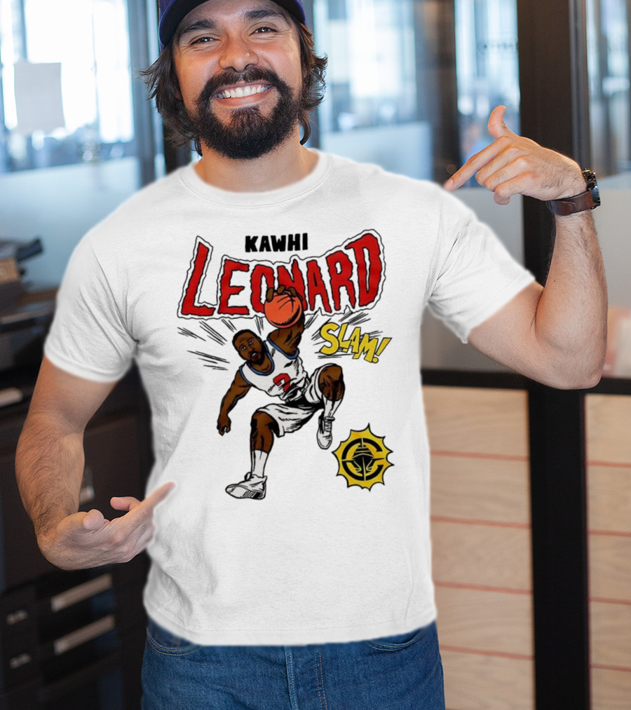 Kawhi Leonard Clippers Slam Comic Book Style Dunk Action T-Shirt