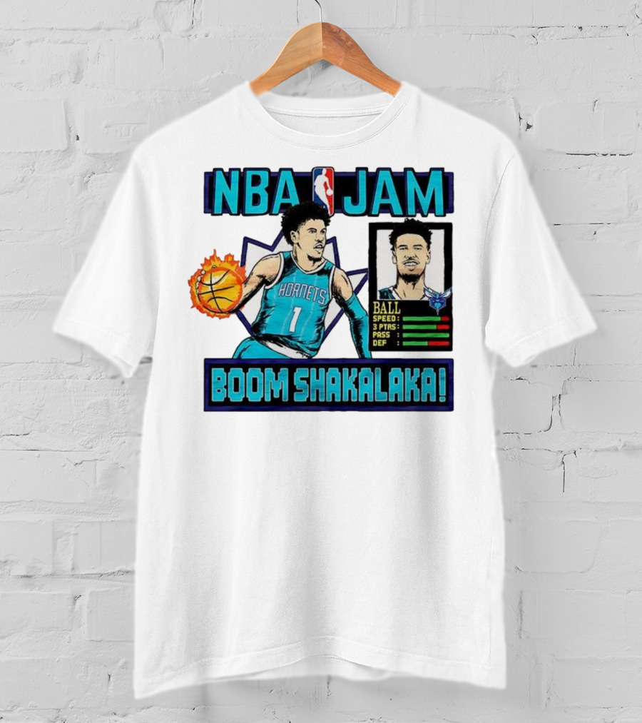 NBA Jam LaMelo Ball Charlotte Hornets Boom Shakalaka Classic Video Game T-Shirt