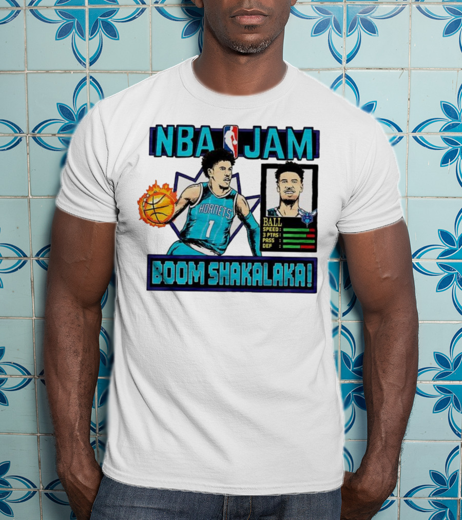 NBA Jam LaMelo Ball Charlotte Hornets Boom Shakalaka Classic Video Game T-Shirt