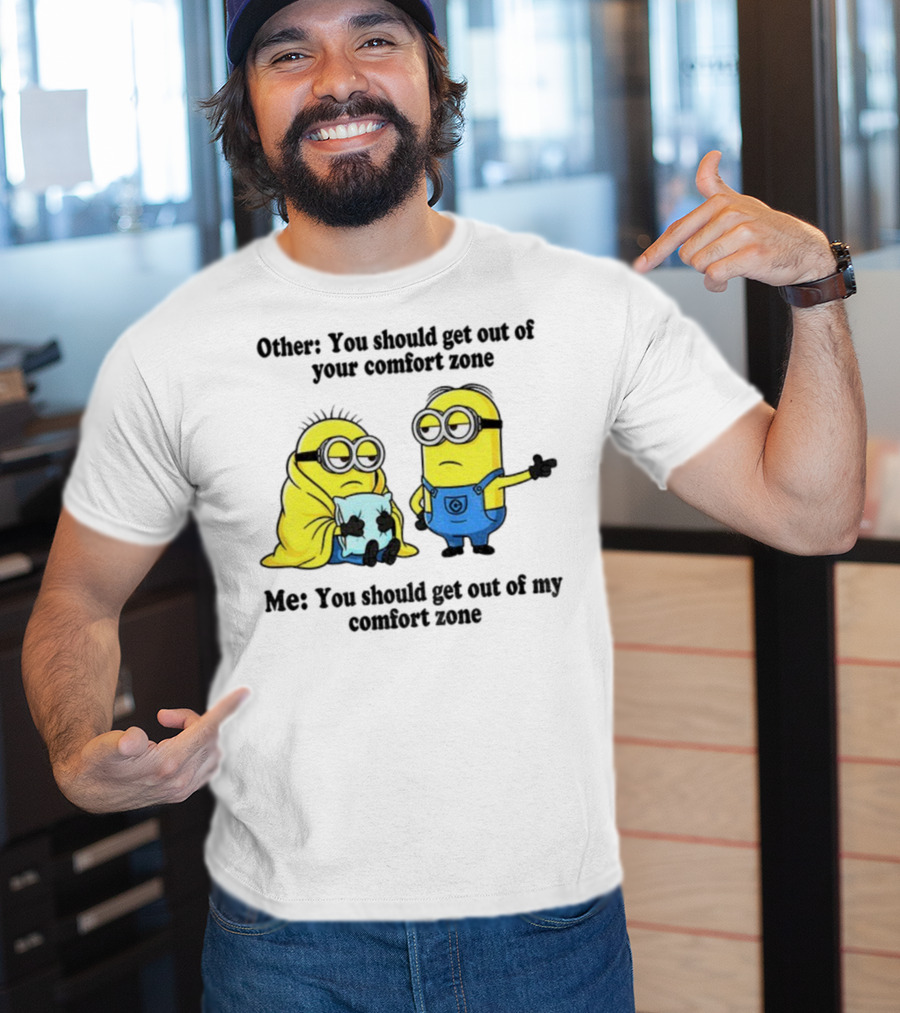 Minion Comfort Zone Quote With Blanket And Pajamas T-Shirt