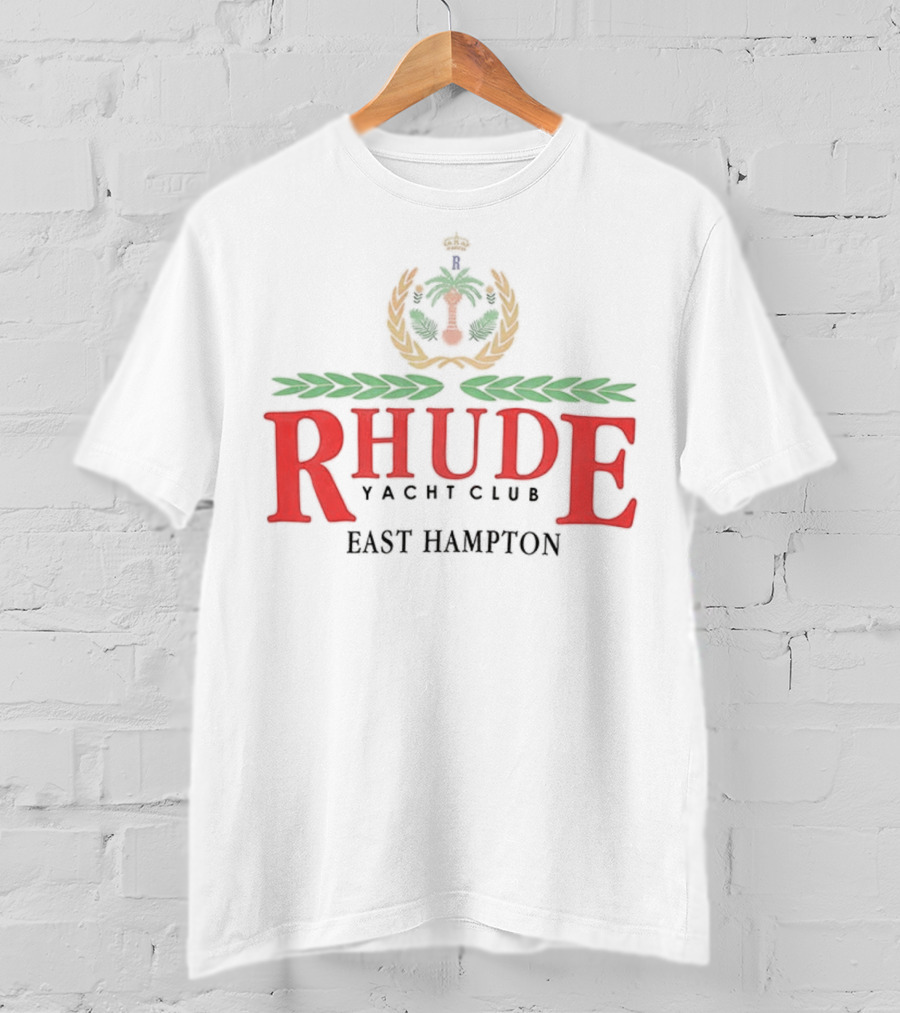 RHUDE Yacht Club East Hampton Emblem With Laurel And Anchor T-Shirt