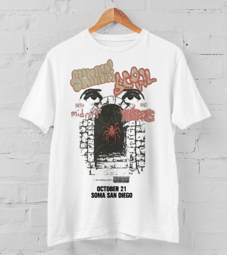 Sunami Scowl San Diego Soma Tour October 21 2025 Red Spider Design T-Shirt