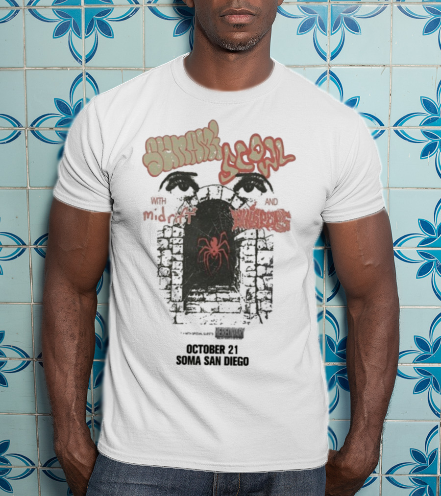 Sunami Scowl San Diego Soma Tour October 21 2025 Red Spider Design T-Shirt