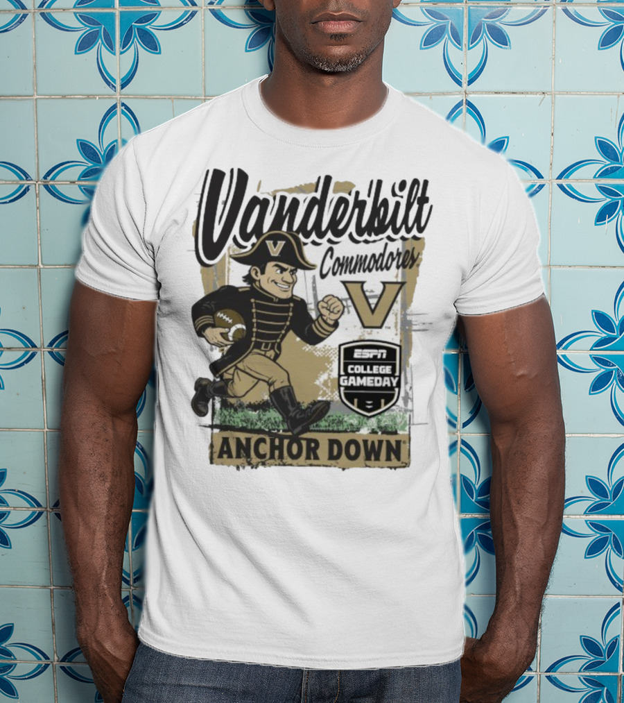 Vanderbilt Commodores Anchor Down ESPN College Gameday 2025 Mascot T-Shirt