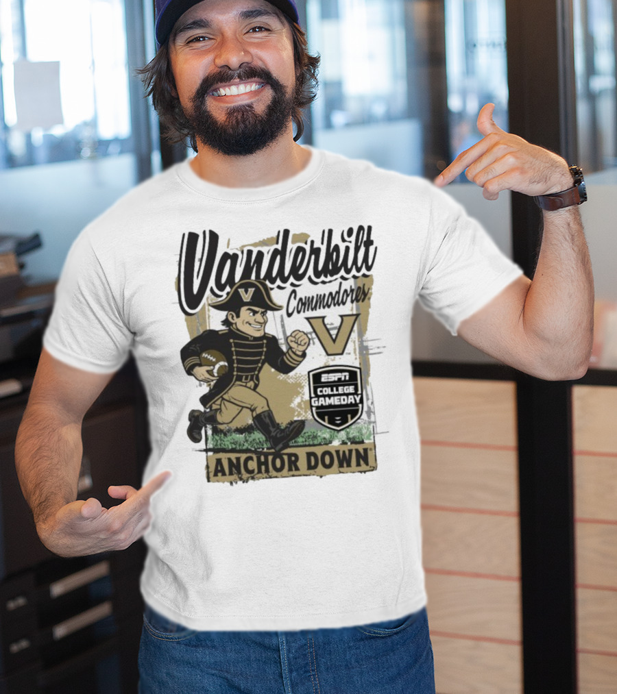 Vanderbilt Commodores Anchor Down ESPN College Gameday 2025 Mascot T-Shirt