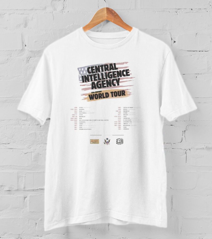 Central Intelligence Agency World Tour Locations Antifa Influence Analysis T-Shirt