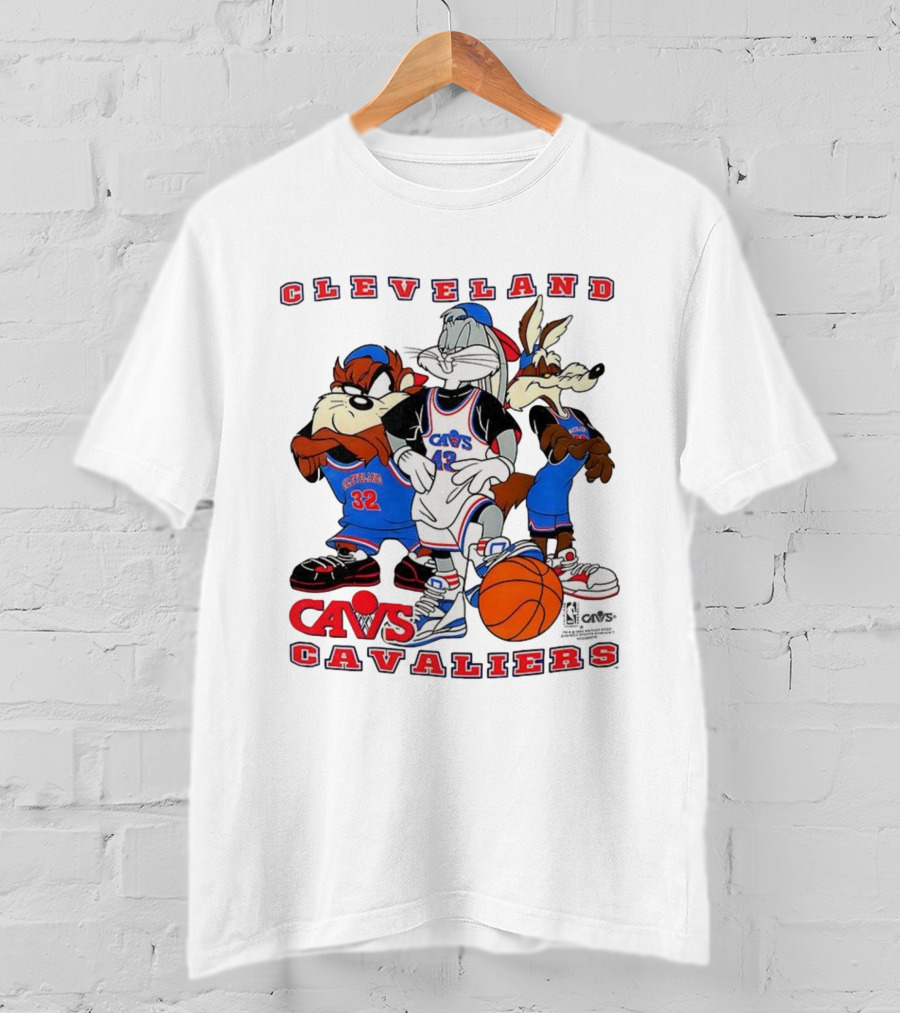 Cleveland Cavaliers NBA Cavs Looney Tunes Characters Bugs Bunny Taz Wile E. Coyote T-Shirt