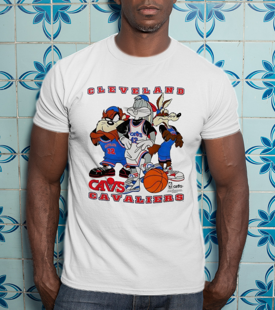 Cleveland Cavaliers NBA Cavs Looney Tunes Characters Bugs Bunny Taz Wile E. Coyote T-Shirt