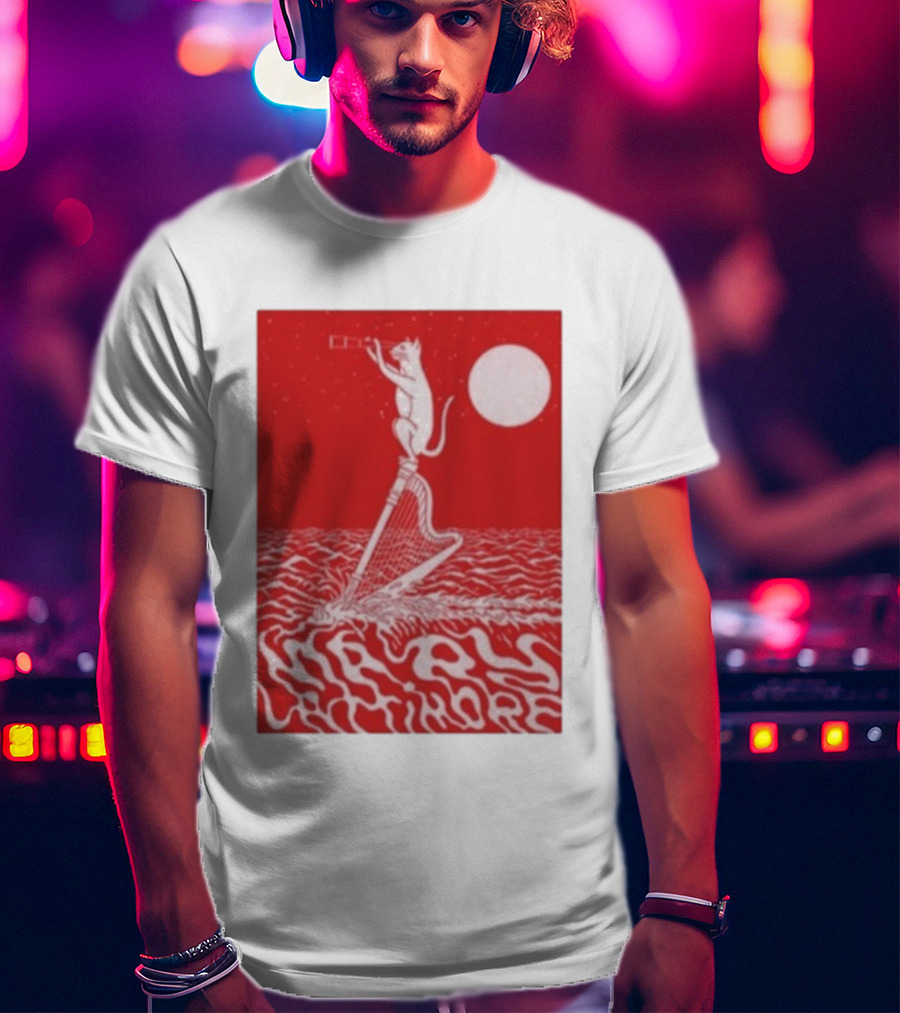 Mary Lattimore Harp Cat Under Full Moon T-Shirt