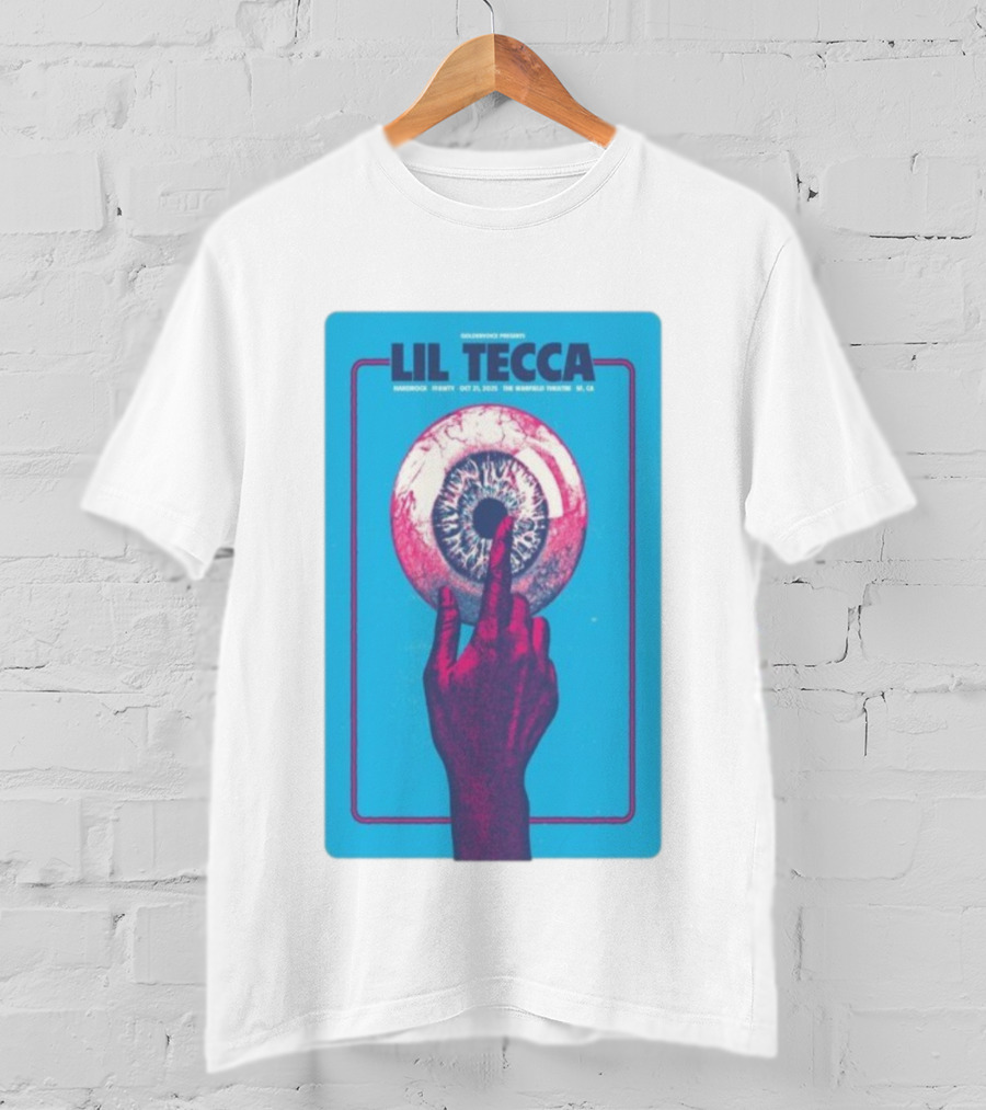 Lil Tecca Live At The Warfield Theatre San Francisco Oct 21 2025 Hand Eye Iconography T-Shirt