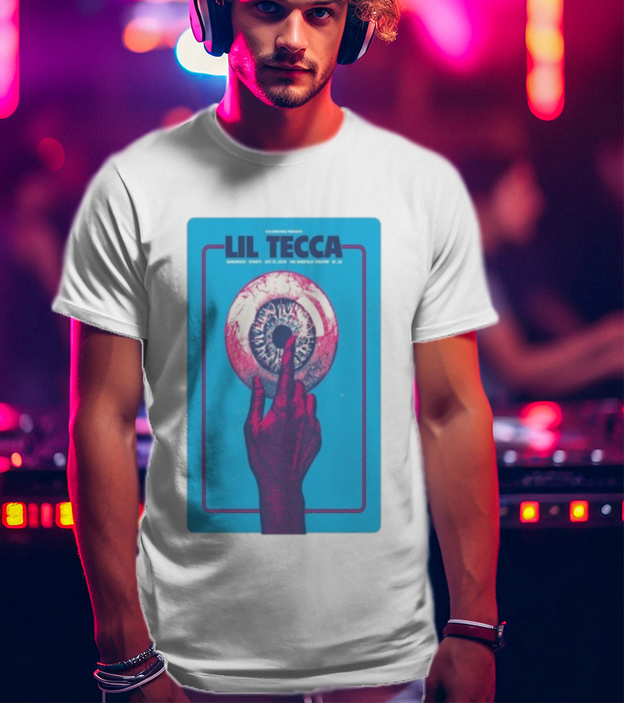 Lil Tecca Live At The Warfield Theatre San Francisco Oct 21 2025 Hand Eye Iconography T-Shirt