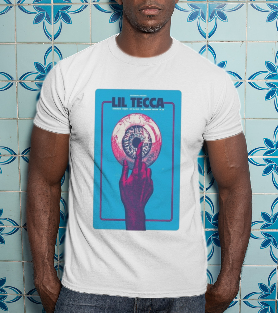 Lil Tecca Live At The Warfield Theatre San Francisco Oct 21 2025 Hand Eye Iconography T-Shirt