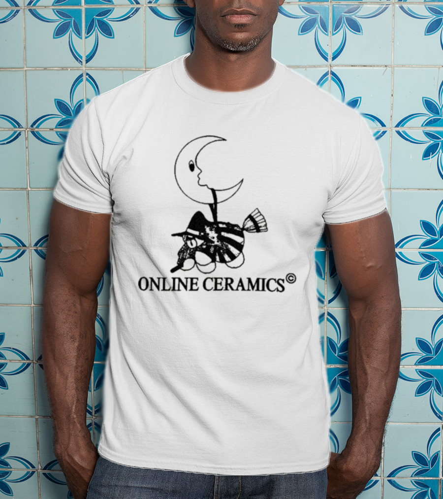 Online Ceramics Halloween Witch Moon T-Shirt