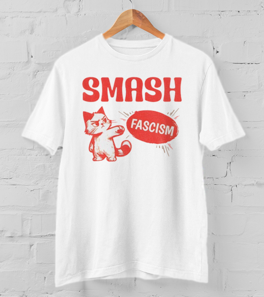 Smash Fascism Feminist Cat Paw Punch Activist Protest T-Shirt