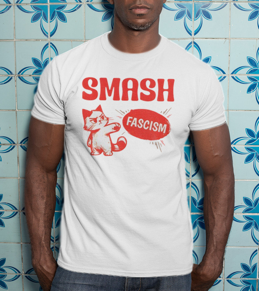 Smash Fascism Feminist Cat Paw Punch Activist Protest T-Shirt