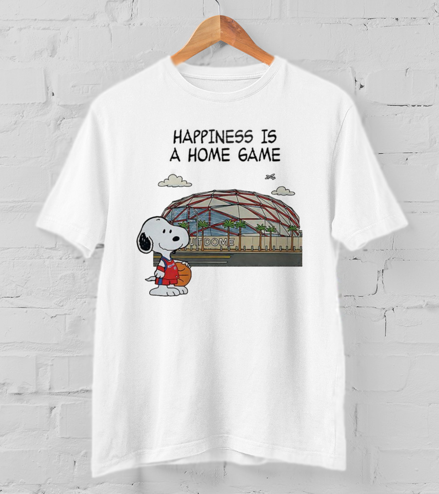 Snoopy Peanuts Happiness Is A Home Game Stadium Dome Basketball T-Shirt