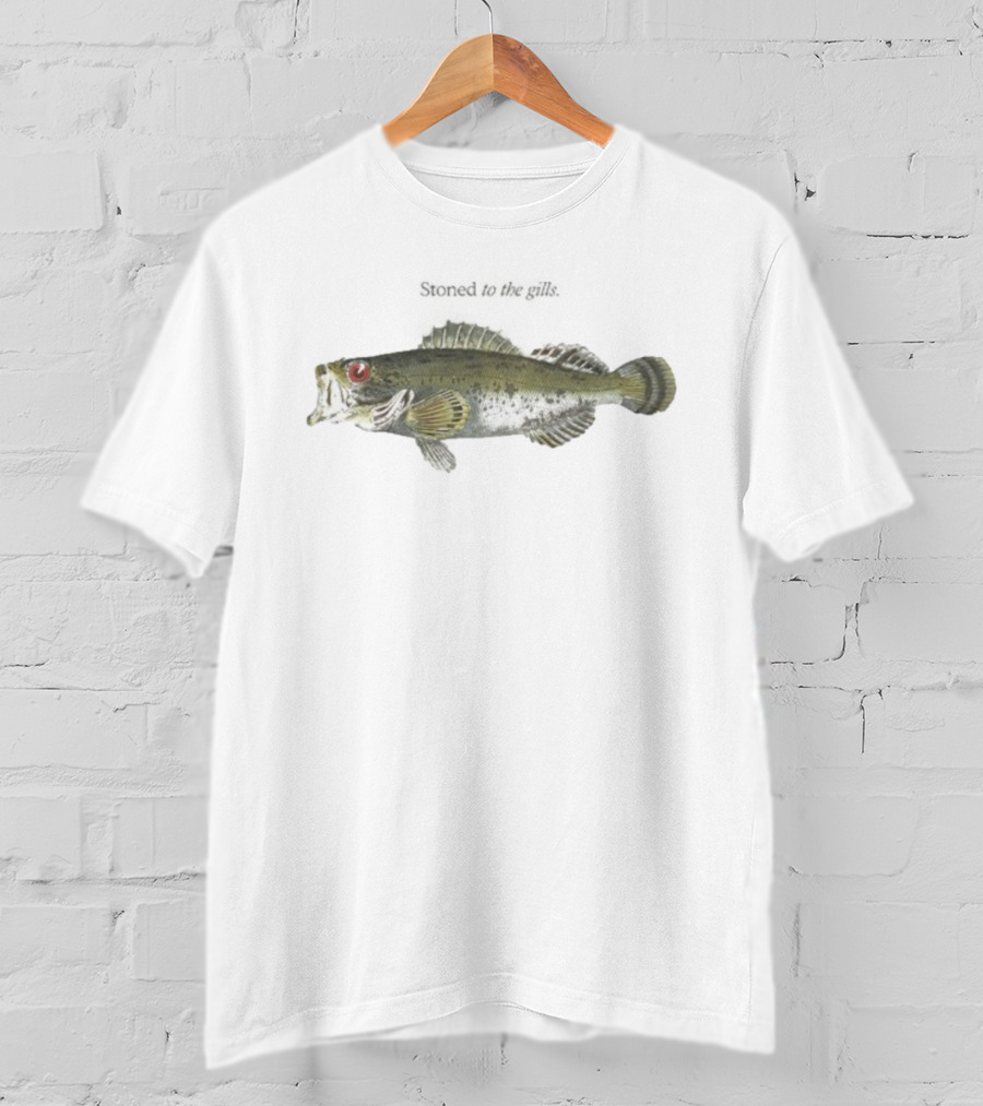 Stoned To The Gills Fish With Red Eye And Distinctive Pattern T-Shirt