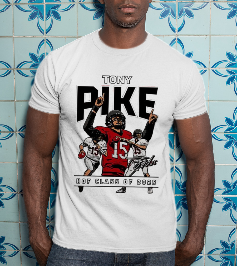 Tony Pike HOF Class Of 2025 Signature 15 Football Tribute T-Shirt