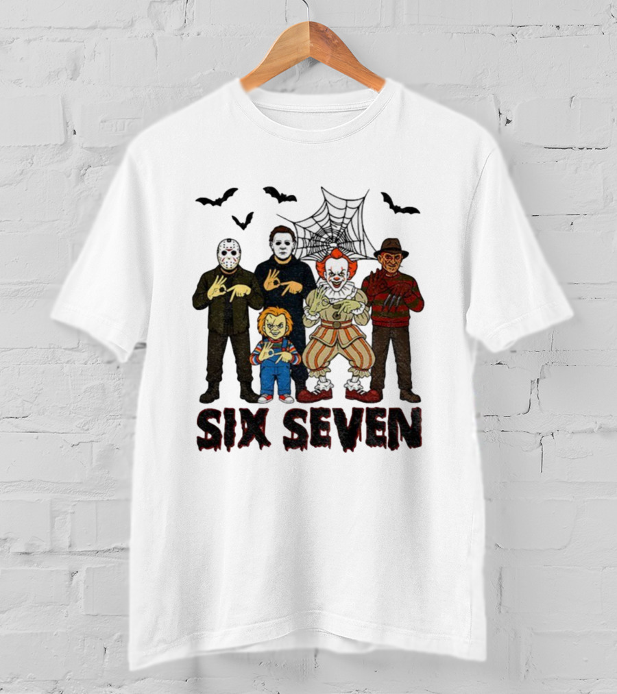 Six Seven Halloween Movie Villains Spooky Season T-Shirt